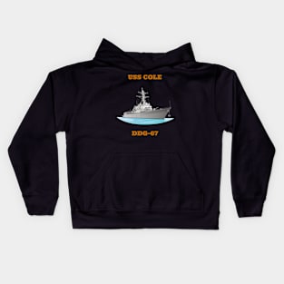 Cole DDG-67 Destroyer Ship Kids Hoodie